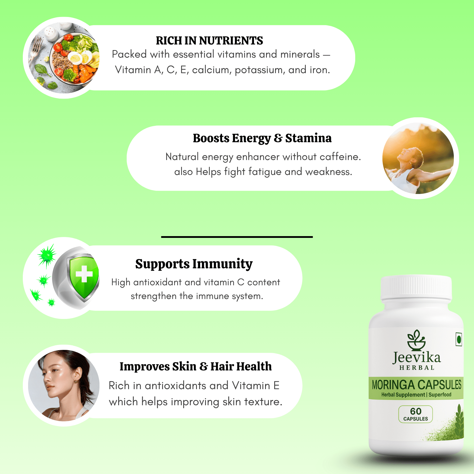 Moringa Capsules - Superfood - Jeevika Herbal