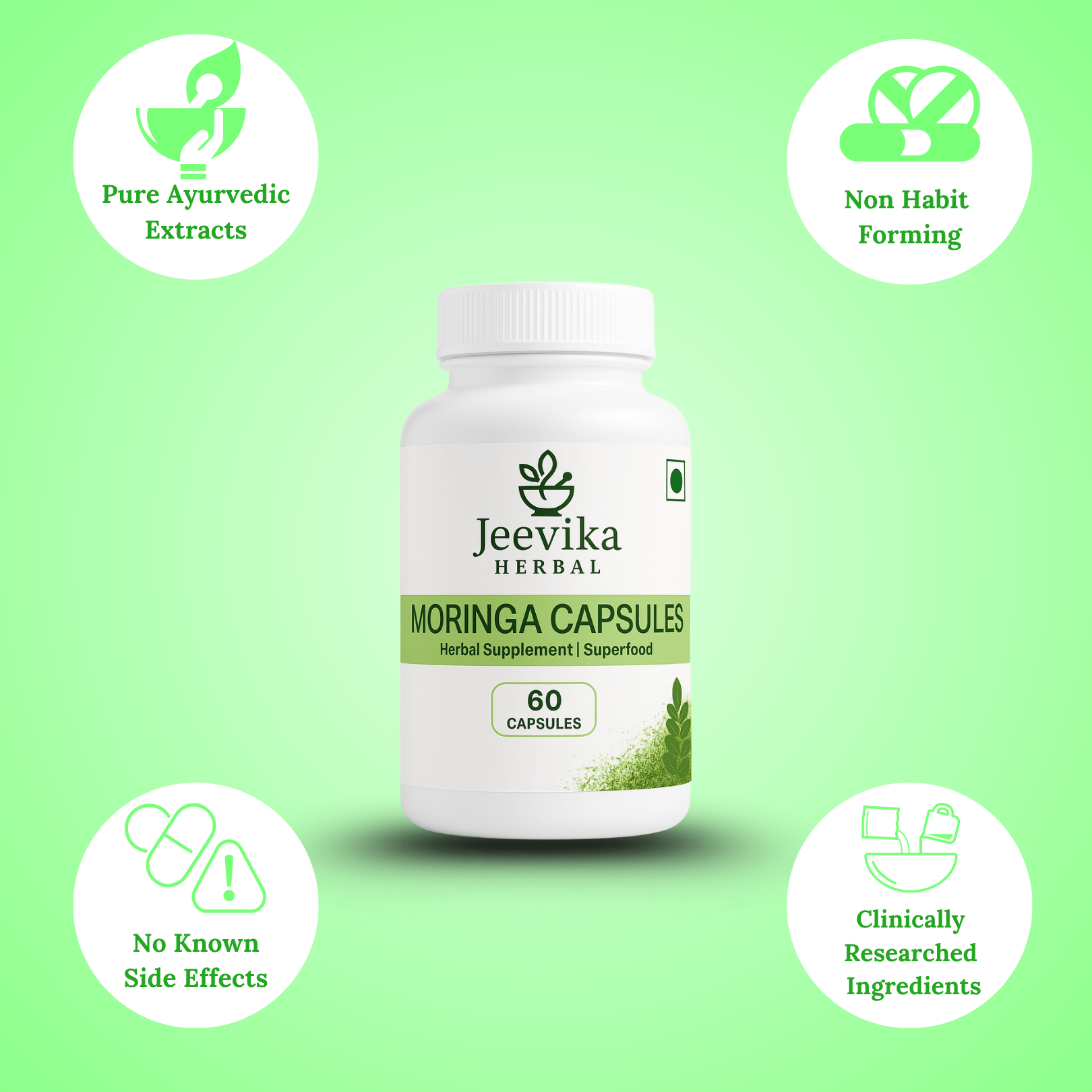 Moringa Capsules - Superfood - Jeevika Herbal